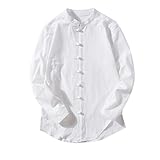 CICIYONER ❥(^_-) Herren Beiläufig Oberteile Sommer Lange Ärmel T-Shirt Buton Leinen Solide Bluse