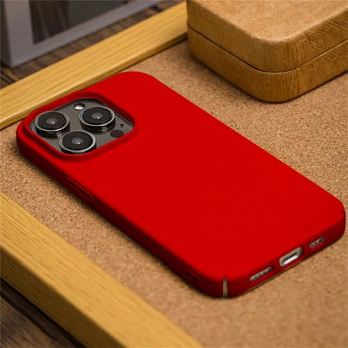 Coque rigide iPhone 15 rouge mat élégante de voyage
