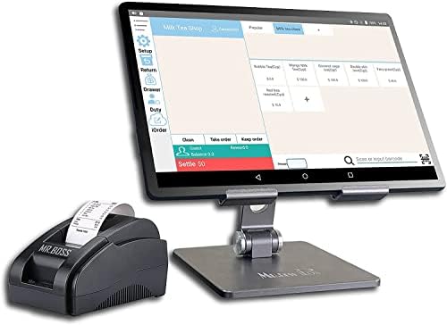 MRBOSS Mobile POS Cash Register 10.1” Tablet 2“ Receipt Printer Software app for Small Business Restaurant Retail Grocery Convenience Mobile Food Dining car Bubble Tea Coffee Shop Beverage Bakery