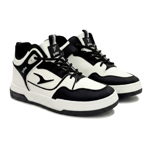 Image of YOHO Men's Sneakers Flo Mid Top | Stylish & Comfortable | Lace Up Casual Shoes for Man /Gents