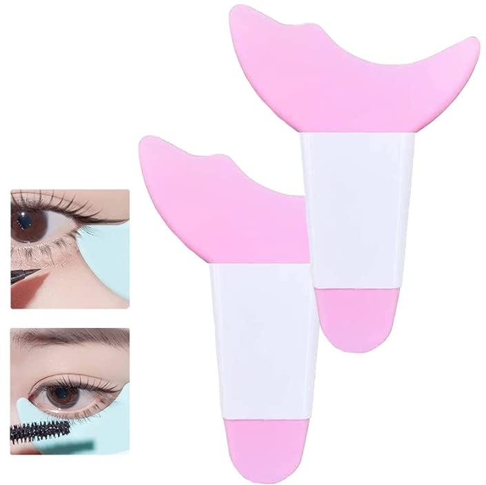 Duehut Escovinha e Guia para Maquiagem dos Olhos em Silicone Rosa, 2 unidades