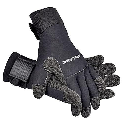 WYYHAA 5MM Kevlar Wetsuit Gloves Adjustable Neoprene Diving Gloves for Underwater Hunting Non-Slip Spearfishing Ski,XL…