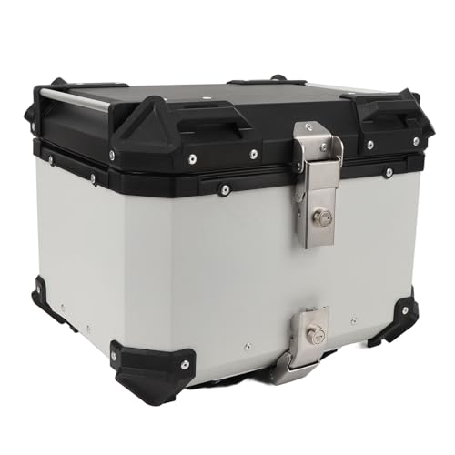 45L Motorcycle Top Case with Security Lock Water Aluminum Alloy Tail Trunk Storage Carrier for Helmet Luggage