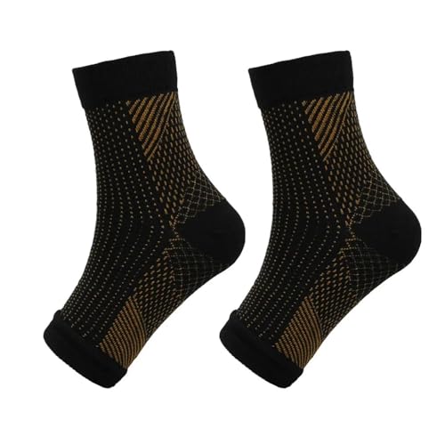 MTKSFDC Tobillera para Esguince 1 par de Protectores de Tobillo antifatiga, compresión, Soporte for el pie, Calcetines, Equipo de protección for Deportes y Ejercicio Tobillera niño(Black Orange,L/XL)