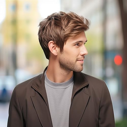 BERRYLION Short Brown Mens Wig, Average - Image 2