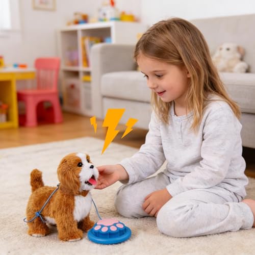 Chien robot animal électronique marchant aboyant peluche interactif