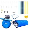 Dog Agility Training Starter Kit Backyard Obstacle Course with Interactive Play Agility Jumps Weave Poles Tunnels Hurdle Carrying Case