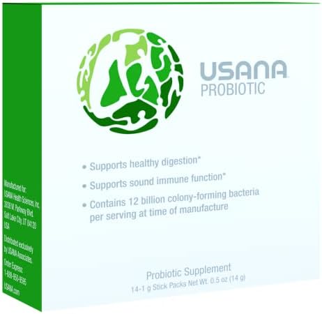 USANA Probiotic Supplement to Support Digestive Health* – Gluten Free – Sugar Free – Dairy Free - 14 Stick Packs