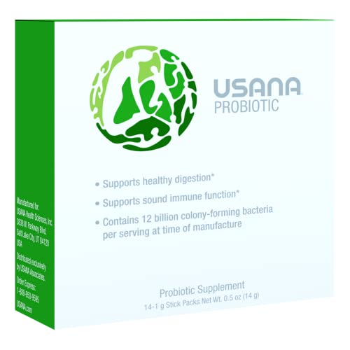 Usana Probiotic Supplement To Support Digestive Health* – Gluten Free – Sugar Free – Dairy Free - 14 Stick Packs #TOP9