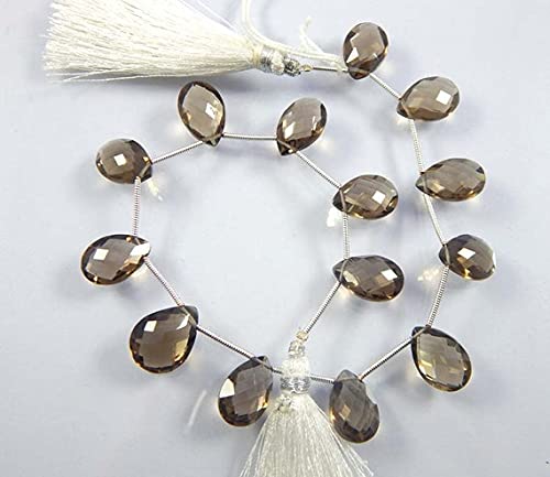 Quartz fumé 15mm en fil de 10 pouces pour réparer et créer des bijoux