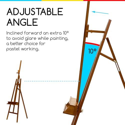 Image of MEEDEN Art Easel Stand for Painting: Beech Wood Artist Easel with Storage