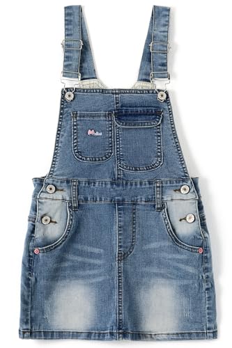 KIDSCOOL SPACE Baby Little Girls Skirt,Ripped Soft Strechy Denim Girls Summer Overalls Dress