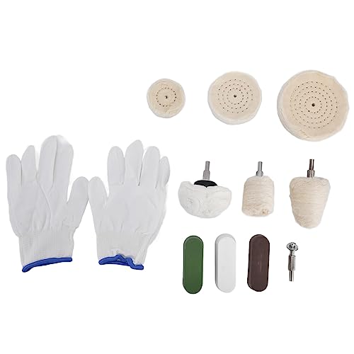 Respicefinem 11Pcs Polishing Buffing Wheels Kit with Wax Rod Felt Ideal for Copper Furniture Suitable for Polishing Metals Like Stainless Steel Aluminum and Non Metals Such As