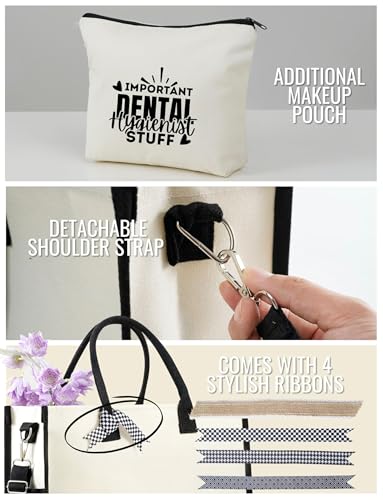 Bolsa Tote de Lona para Mujeres con Cierre y Correa miniatura 5