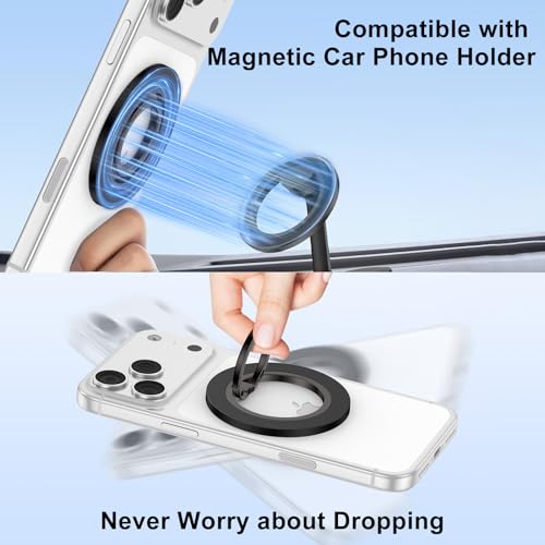 Handy Ring Halterung Magnetisch für Magsafe Fingerhalter, Magnetischer Ringhalter Griff Halter für iPhone 17 Pro Max 17e 16 Plus 15 14 13 12, Samsung S26 S25 S24 A16 A17 5G A55 A56 für MagSafe Zubehör