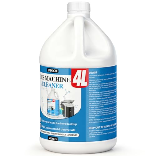 Ice Machine Cleaner Maker Descaler - Nickel Safe Descaler, Ice Maker Cleaner Compatible with Whirlpool, Scotsman, KitchenAid, Affresh, Hoshizaki, GE Opal Cleaning Kit, (1Gallon, 33 Uses)