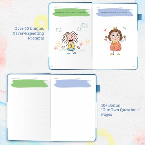 Just Between You and Me, Kid Journal: A Keepsake Back and Forth Memory Book for Mother Daughter & Son with Interactive Prompts | From Mom with Love, Gift for Girls & Boys Age 6-12, 8-10, Teen, Blue — view 5