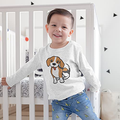 Kids Long Sleeve T Shirt Cute Little Puppy Dog Love with Tongue Out Cotton Boy & Girl Clothes Funny Graphic Tee Soft Pink Design Only 5 6T4