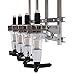 MhdunueSK 4 Bottle Wall Mounted Liquor Dispenser,Silver Aluminum Alloy Alcohol Dispenser Liquor Machine with 25Ml Cups,Spring Telescoping Handle,for All Kinds of Wines(15.35x4.33x14.17in)