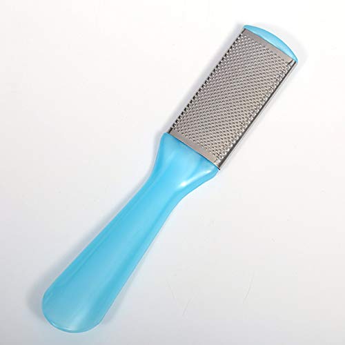 Preisvergleich Produktbild fengzong Quadratische Edelstahl-Fußsohle Doppelseitige Edelstahl-Pediküre Fußfeile Hautentferner Fußpflege Pediküre-Werkzeuge (silbrig & blau)