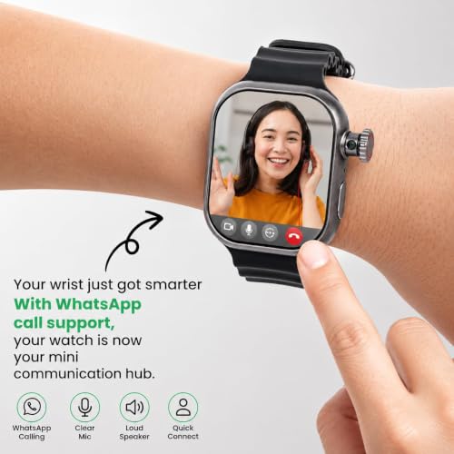 Image of SE HUB S9 HC Android Smartwatch for Men and Women with 4G SIM Support, AMOLED Display, 180 Rotating Side Camera, 2GB RAM, 16GB Storage, GPS and Bluetooth Calling, Black
