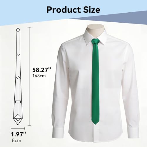 Image of Skinny Tie Men Women 2 inch (5CM) Slim Necktie Solid Thin Ties Formal