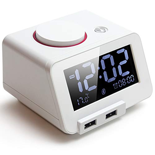 Homtime [Upgraded Version] Alarm Clock for Bedrooms with Bluetooth