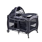 Pamo Babe Baby Playard with Canopy, Portable Crib with Changing Table