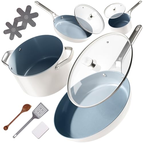 Greater Goods Ceramic Cookware Set In Birch White