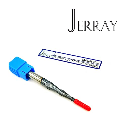 Jerray TC-R0.5*D1/4"*1-1/4"*3"*2F End Mills Cnc Carving 4.82 Deg Tapered Angle Ball Tip Radius=0.5Mm X 1/4 Inch Shank Tungsten Solid Carbide Hrc55 thumb #4