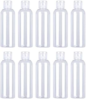 10 PCS 100ml Clear Travel Bottles Empty Transparent Flip Cap Bottles Plastic Travel Bottles with Labels for Travel or Cosmetic
