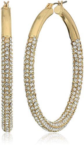 Preisvergleich Produktbild Anne Klein Damen Ohrstecker, Pavé-Fassung, Taper Hoop, Gold