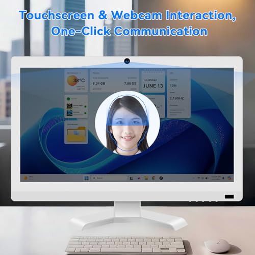Image of 22 inch Touch Screen Monitor with Webcam FHD 1920x1080P Computer Monitor FreeSync HDR HDMI Ports Eye Care Frameless VESA Mount