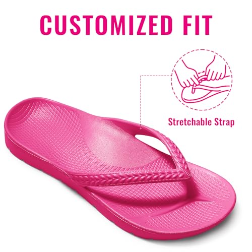 Image of Litfun Women's Arch Support Flip Flops for Plantar Fasciitis Orthopedic Thong Sandals Comfortable Summer Beach Pool Slides