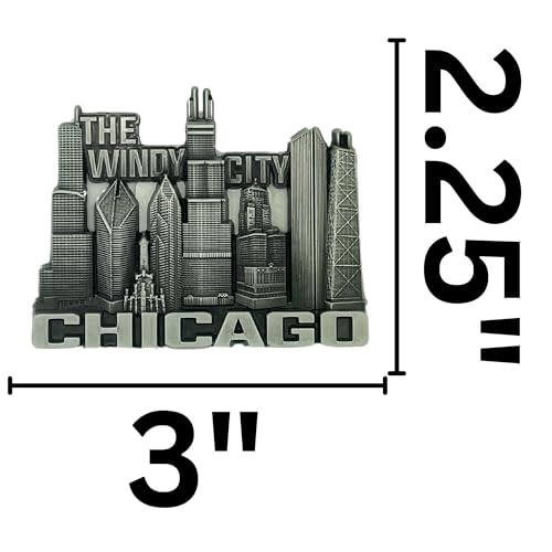 Imán Decorativo Souvenir Chicago 2.25 x 3 pulgadas miniatura 2