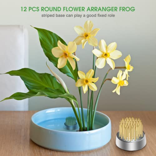 24Pcs Kenzan Ikebana Flower Frogs, Japanese Mini Kenzan Floral Frog 23Mm/0.9Inch Diameter Floral Ikebana Flower Arranger Pin Holder For Flower Arrangement, Plant Fixation, Plant Decoration #TOP3