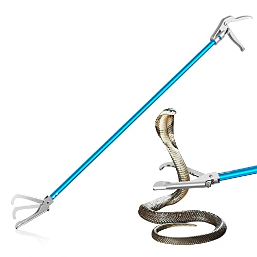 Gyorgkshi 60" Snake Tongs, Professional Aluminum Alloy Standard Reptile Grabber Rattle Snake Catcher Wide Jaw Handling Tool #TOP24