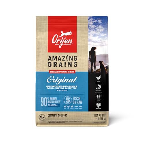 ORIJEN Amazing Grains High Protein Dry Dog Food Original Recipe 4lb Bag