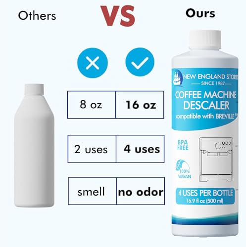 Image of 8 Uses Breville Compatible Descaling Solution, 2 Years Descaler Kit Come with 8 Cleaning Tablets, Maintenance Kit Specially Designed to Clean Breville Machines (4 Use Each Bottle, 2 Bottles)