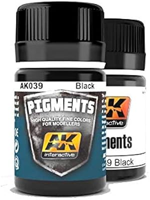 AK-Interactive AK 039, Black Pigment - 35 GM / 1.23 Oz Jar - Model Building Paints and Tools # AK-039