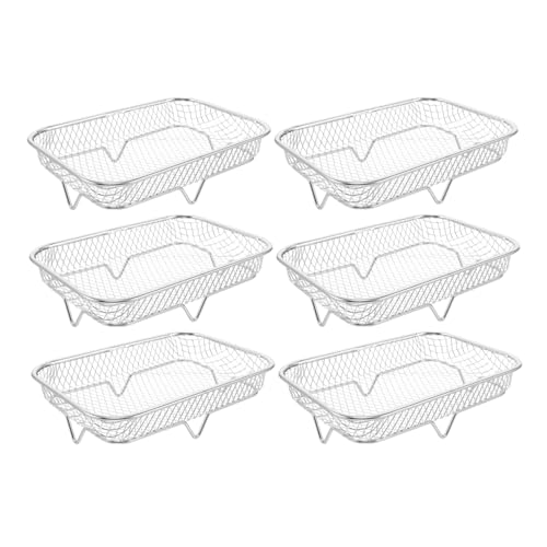 GRIRIW 6個 グリル トレイ パーティー スチール 水切り 食事 スナック オイル と ステンレス または イベント アクセサリー レストラン 乾燥