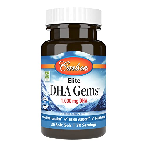 Carlson - Elite DHA Gems, 1000 mg DHA, Supports Healthy Brain Function & Vision, 30 soft gels Carlson - Elite DHA Gems, 1000 mg DHA, Supports Healthy Brain Function & Vision, 30 soft gels