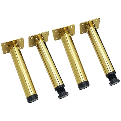 HFDASUENT 4 Patas Ajustables para Muebles,Patas Regulables para Sofas 0-10mm Altura Ajustable Pies de Repuesto para Sofás/Mesa/Silla/Escritorio/Cocina/Gabinete