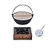 ZHIRCEKE Ispessita Giapponese Sukiyaki Set, Piccola pentola Pot del ghisa pentola casseruola pentola di ghisa Caldo Giapponese con fornelli,Diameter 28cm