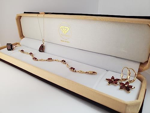 Galaxy Gold Gg 4.95 Carat 14K Solid Gold Grape Garnet Earrings Genuine Gemstones Anniversary Birthday Mother's Day Valentines Graduation, Christmas Spring Summer New Year Women Gift Made In Usa Fine Jewelry Available In Yellow, Rose And White Gold #TOP3