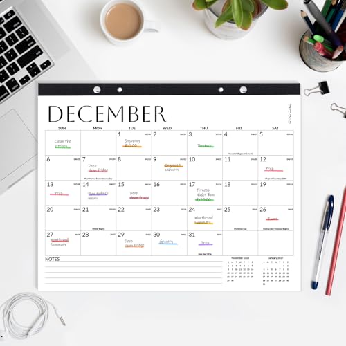 Image of SUNEE Desk Calendar 2026-2027, 14.5 inch x 11.5 inch, 18-Month Monthly Desk Calendar from Jul. 2026 - Dec. 2027, Academic Desk Calendar for Teacher, School, White