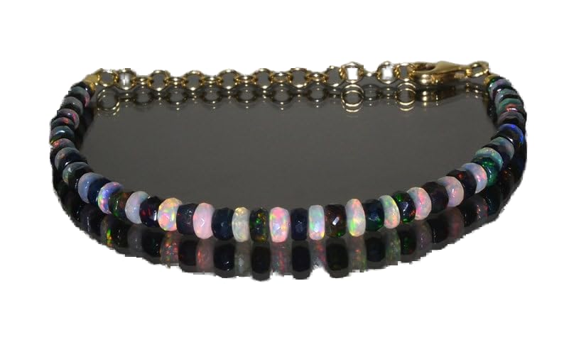 Bracelet opale 3-5mm et argent sterling pour layering de bijoux fins