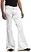 EVEDESIGN Mens Bell Bottom Velvet Pants 60s 70s Disco Outfits for Men Vintage Flared Jeans White