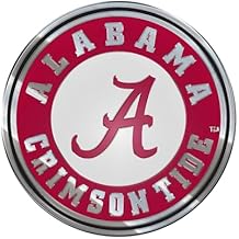 FANMATS 60508 Alabama Crimson Tide Heavy Duty Aluminum Embossed Color Emblem, Auto Emblem Decal