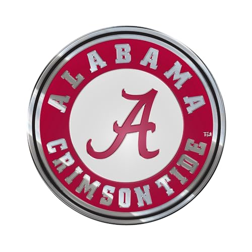 Image of FANMATS 60508 Alabama Crimson Tide Heavy Duty Aluminum Embossed Color Emblem, Auto Emblem Decal